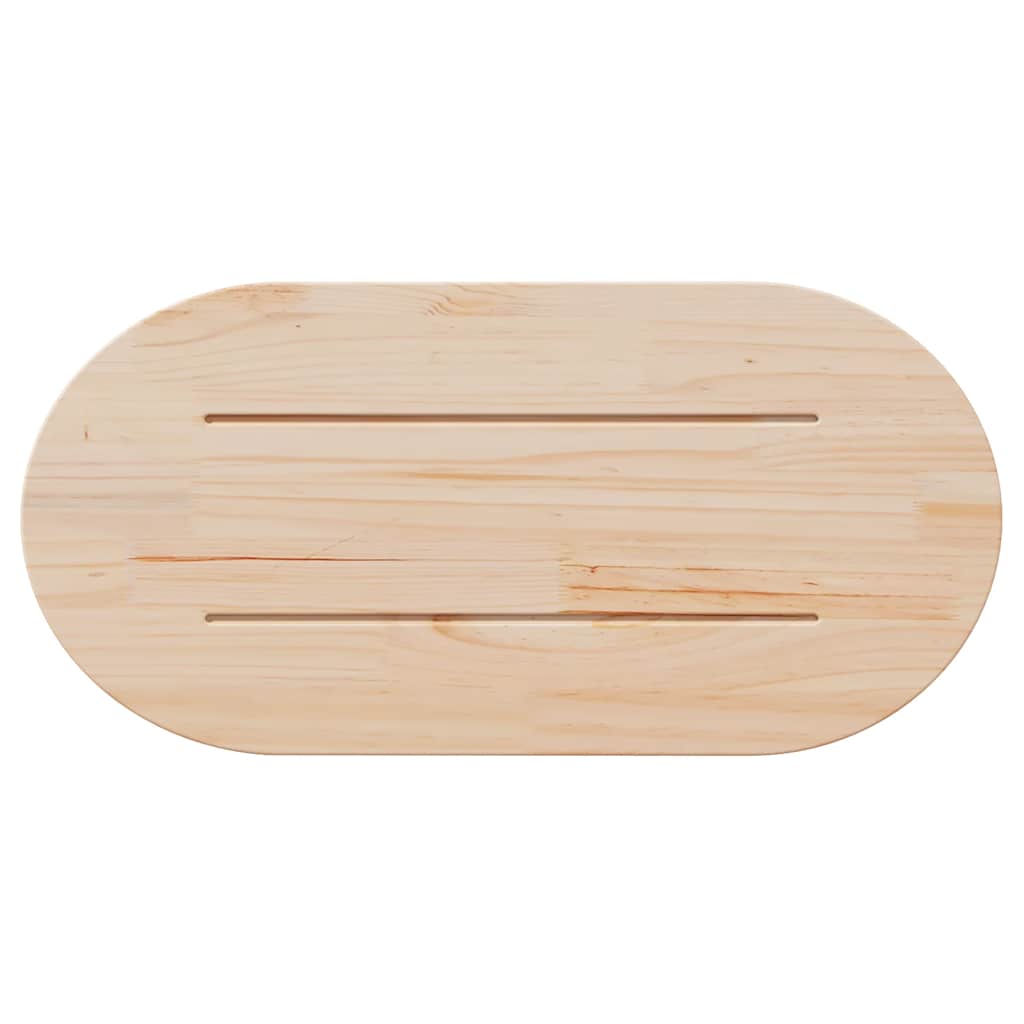 vidaXL Table Top White 90x45x2.5 cm Solid Wood Pine Oval