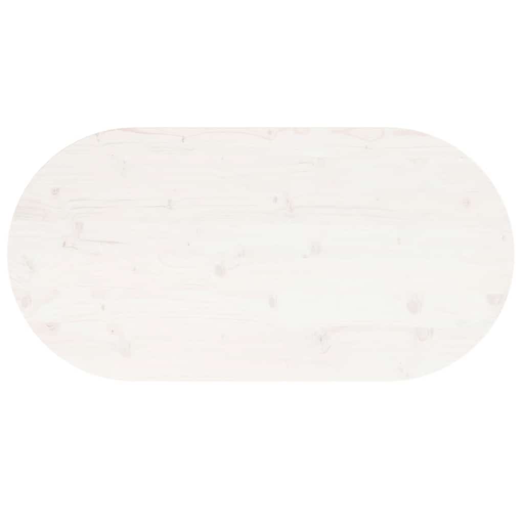 vidaXL Table Top White 90x45x2.5 cm Solid Wood Pine Oval