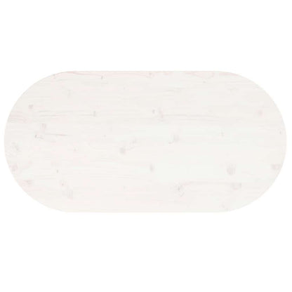 vidaXL Table Top White 90x45x2.5 cm Solid Wood Pine Oval