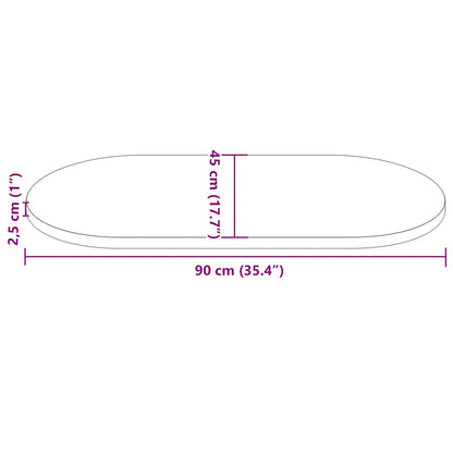 vidaXL Table Top White 90x45x2.5 cm Solid Wood Pine Oval