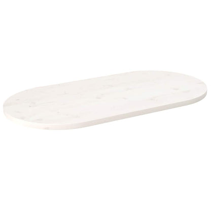 vidaXL Table Top White 100x50x2.5 cm Solid Wood Pine Oval