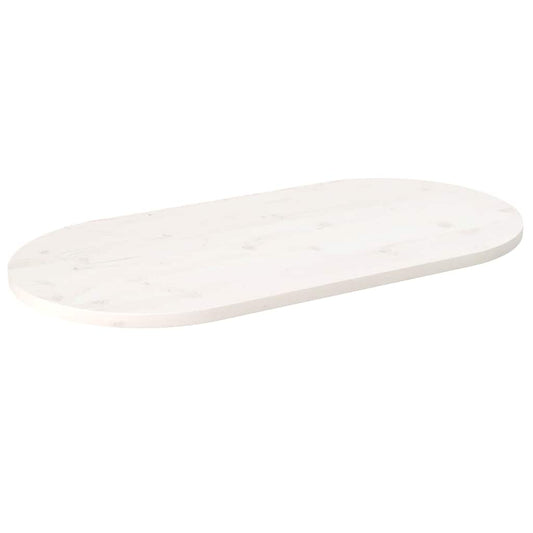 vidaXL Table Top White 100x50x2.5 cm Solid Wood Pine Oval