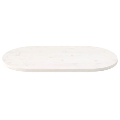 vidaXL Table Top White 100x50x2.5 cm Solid Wood Pine Oval