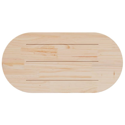 vidaXL Table Top White 100x50x2.5 cm Solid Wood Pine Oval