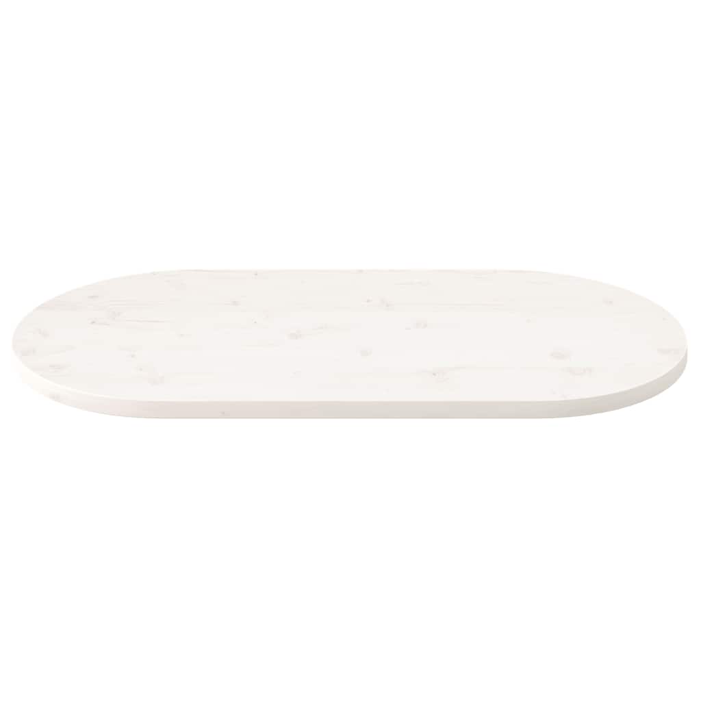 vidaXL Table Top White 110x55x2.5 cm Solid Wood Pine Oval