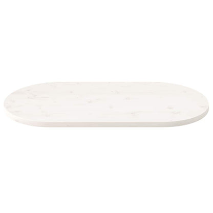 vidaXL Table Top White 110x55x2.5 cm Solid Wood Pine Oval