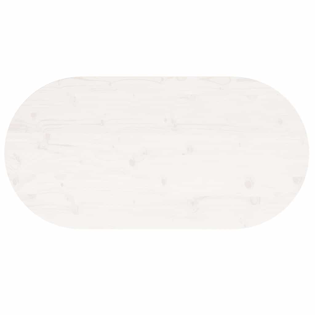 vidaXL Table Top White 110x55x2.5 cm Solid Wood Pine Oval