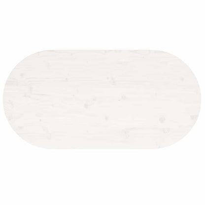 vidaXL Table Top White 110x55x2.5 cm Solid Wood Pine Oval