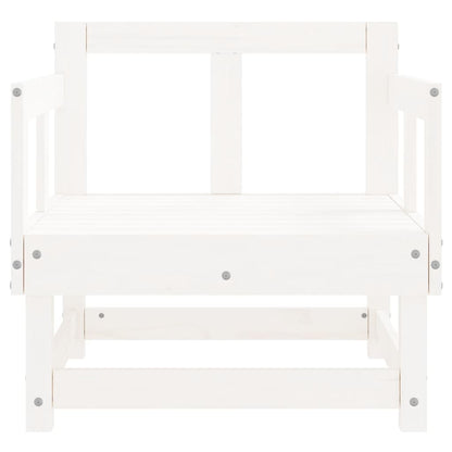 vidaXL Garden Chairs 2 pcs White Solid Wood Pine