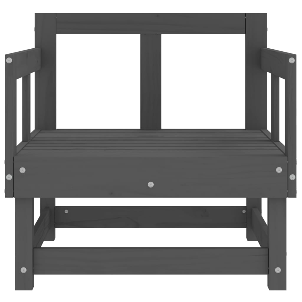 vidaXL Garden Chairs 2 pcs Grey Solid Wood Pine