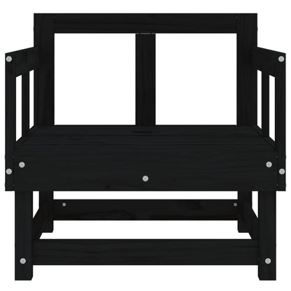 vidaXL Garden Chairs 2 pcs Black Solid Wood Pine