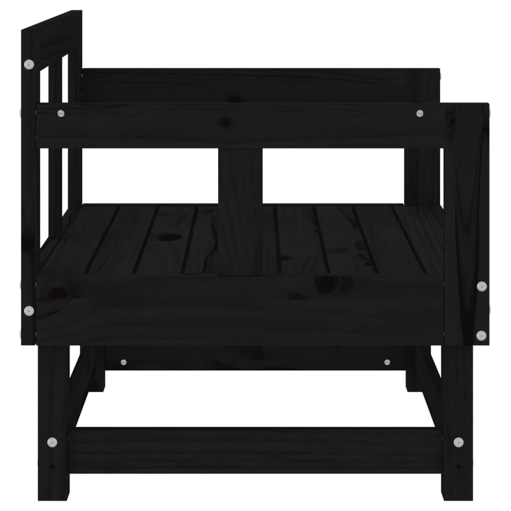vidaXL Garden Chairs 2 pcs Black Solid Wood Pine