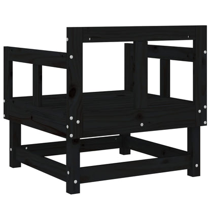 vidaXL Garden Chairs 2 pcs Black Solid Wood Pine