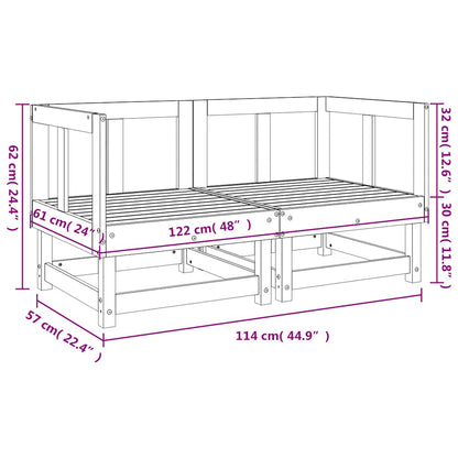 vidaXL Garden Corner Sofas 2 pcs Solid Wood Pine