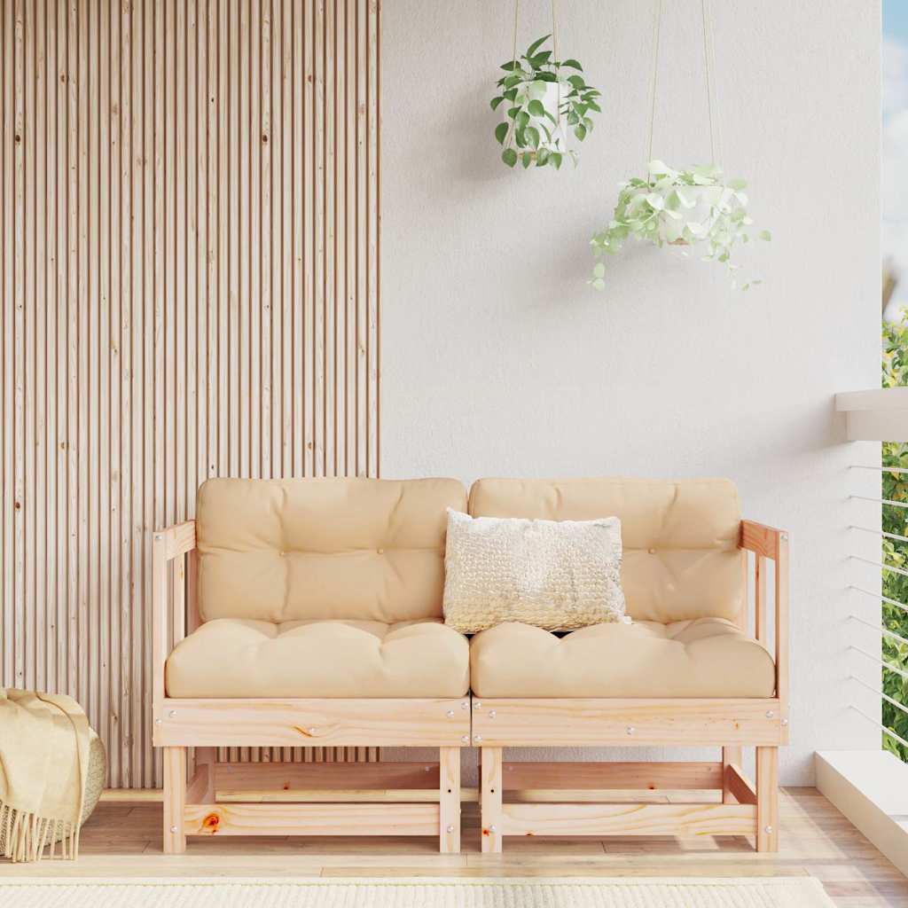 vidaXL Garden Corner Sofas 2 pcs Solid Wood Pine