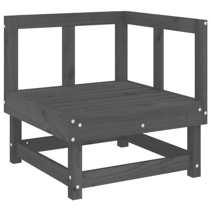 vidaXL Garden Corner Sofas 2 pcs Grey Solid Wood Pine