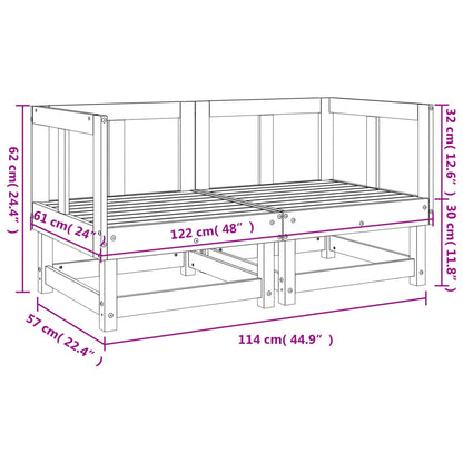 vidaXL Garden Corner Sofas 2 pcs Grey Solid Wood Pine