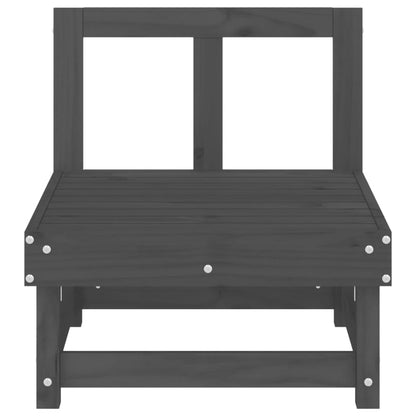 vidaXL Garden Middle Sofas 2 pcs Grey Solid Wood Pine