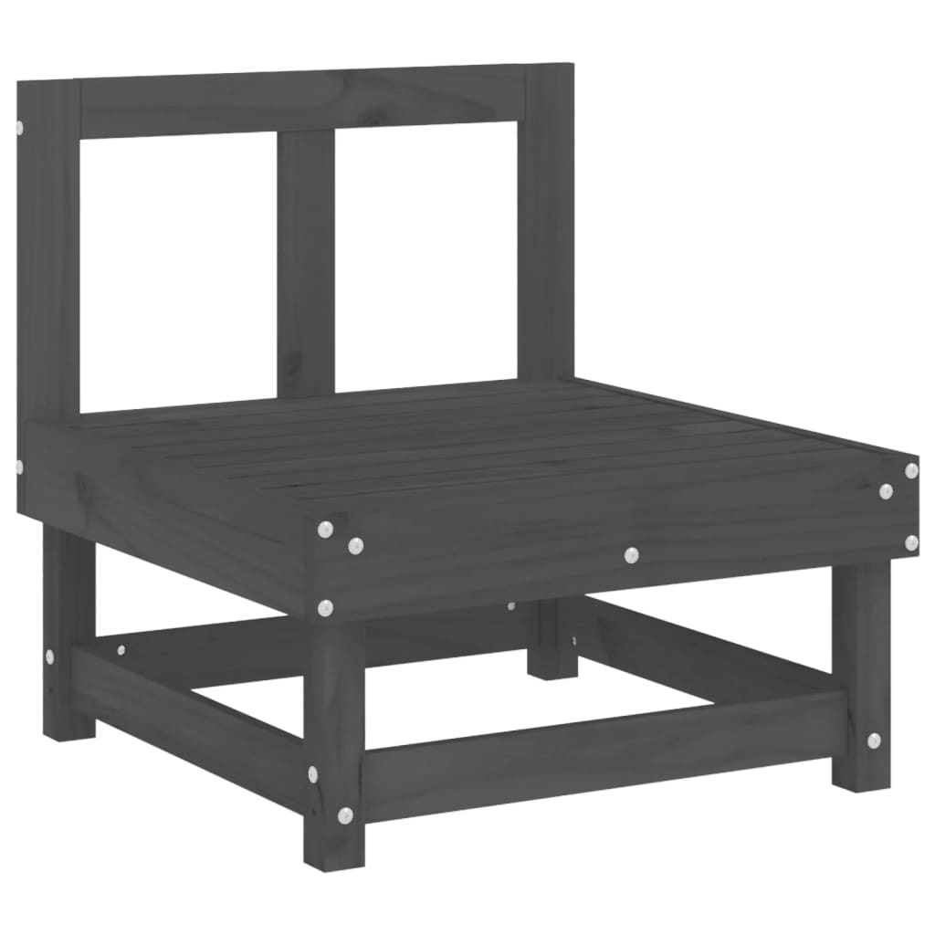 vidaXL 3 Piece Garden Lounge Set Grey Solid Wood Pine