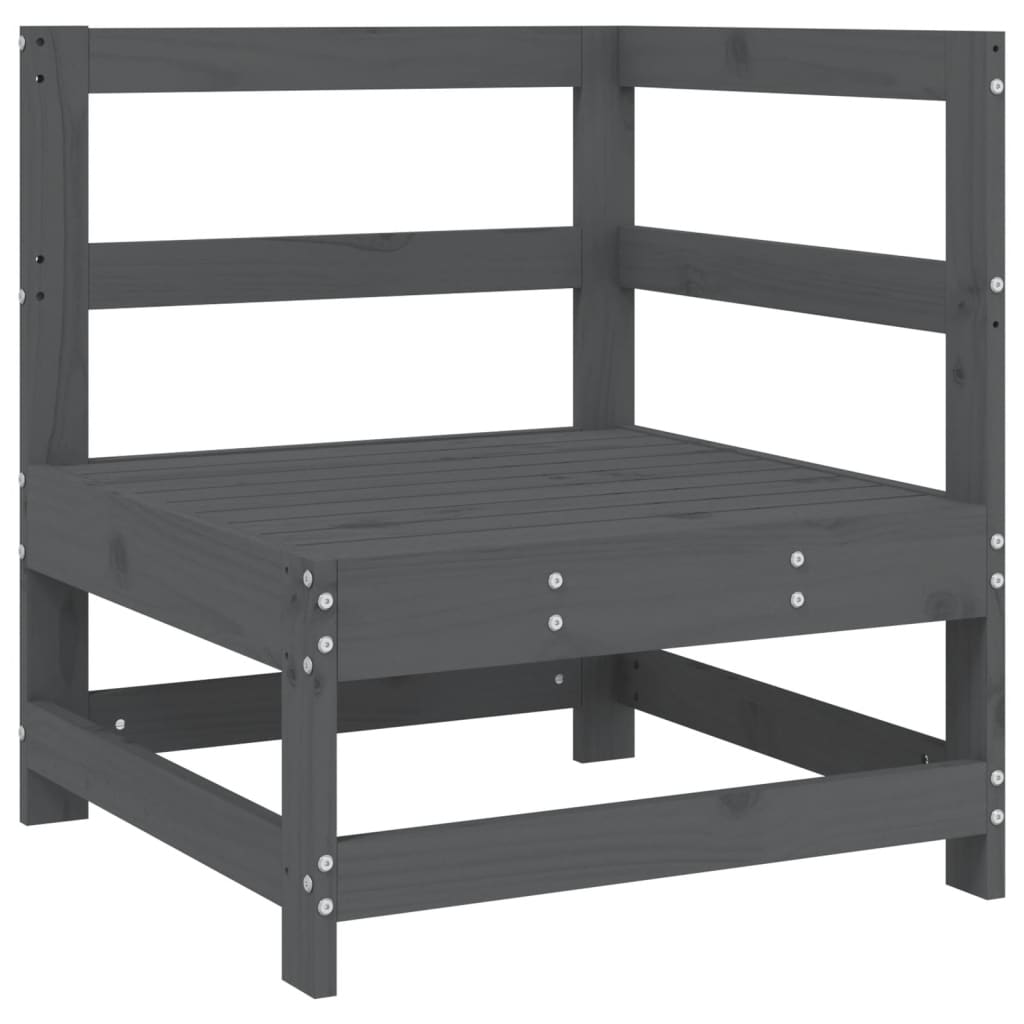 vidaXL Garden Corner Sofa Grey Solid Wood Pine
