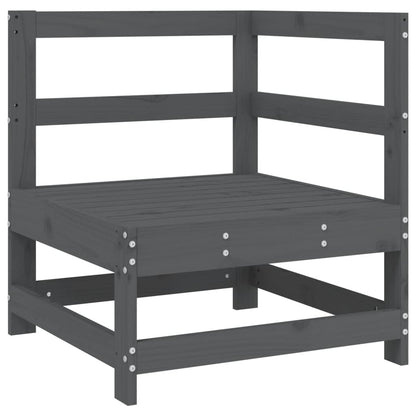 vidaXL Garden Corner Sofa Grey Solid Wood Pine