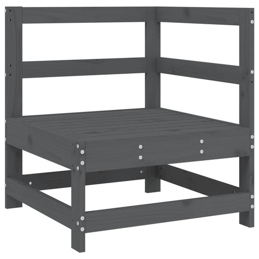 vidaXL Garden Corner Sofa Grey Solid Wood Pine