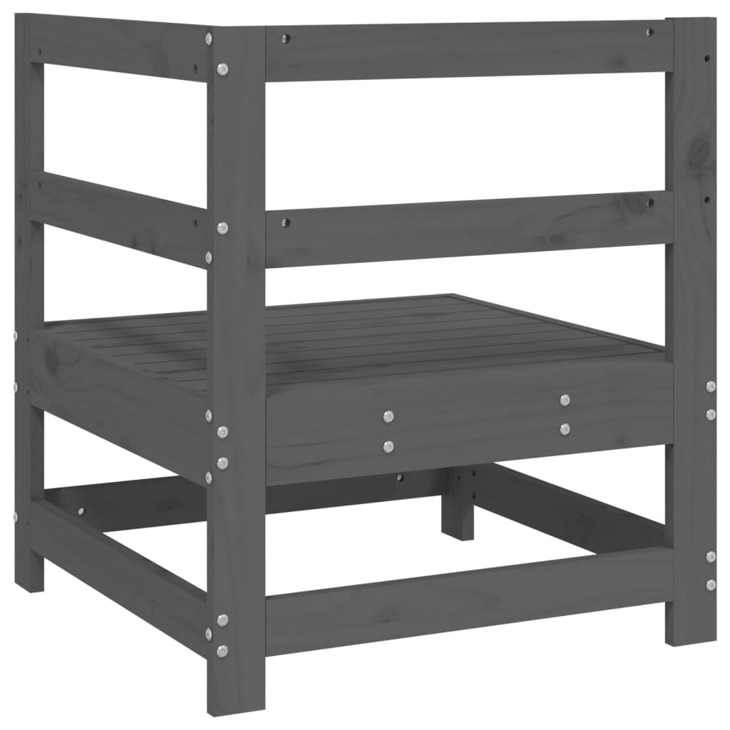 vidaXL Garden Corner Sofa Grey Solid Wood Pine