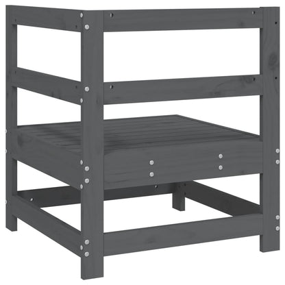 vidaXL Garden Corner Sofa Grey Solid Wood Pine