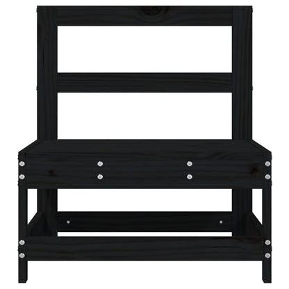 vidaXL Garden Middle Sofa Black Solid Wood Pine