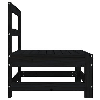 vidaXL Garden Middle Sofa Black Solid Wood Pine