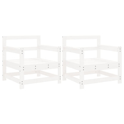 vidaXL Garden Chairs 2 pcs White Solid Wood Pine