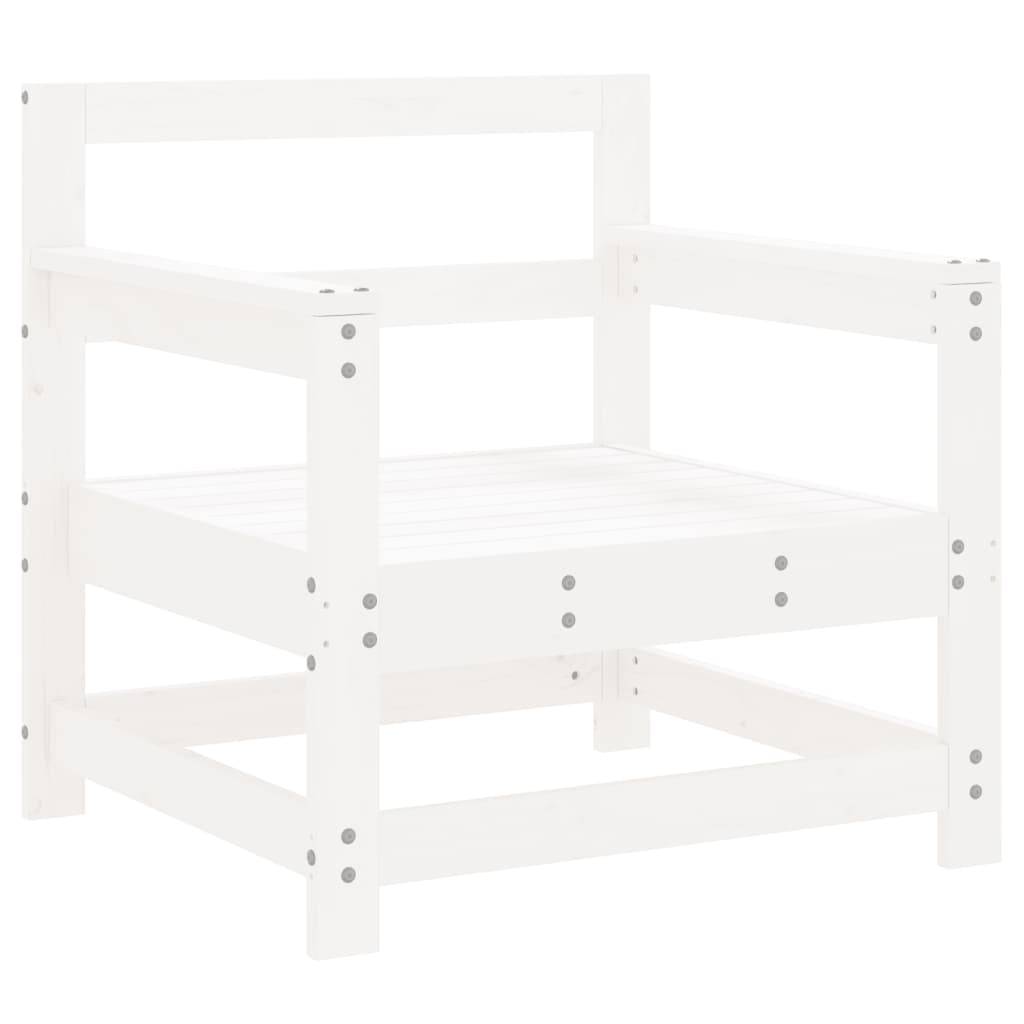 vidaXL Garden Chairs 2 pcs White Solid Wood Pine