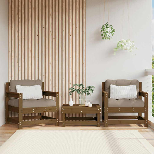 vidaXL Garden Chairs 2 pcs Honey Brown Solid Wood Pine