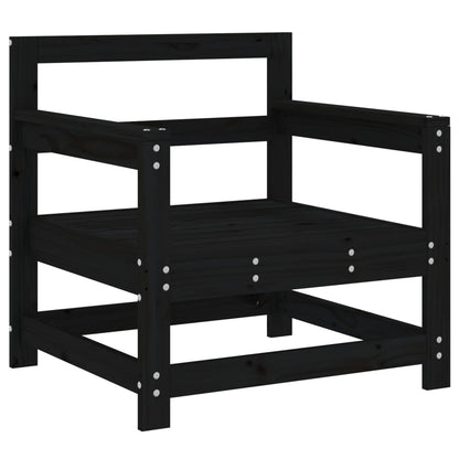vidaXL Garden Chairs 2 pcs Black Solid Wood Pine