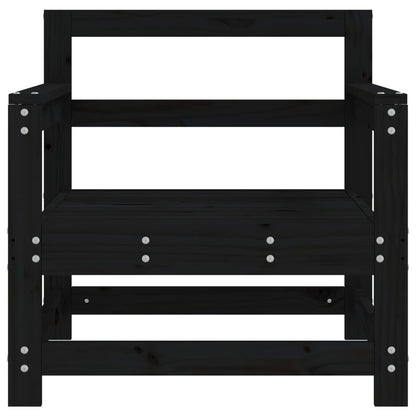 vidaXL Garden Chairs 2 pcs Black Solid Wood Pine