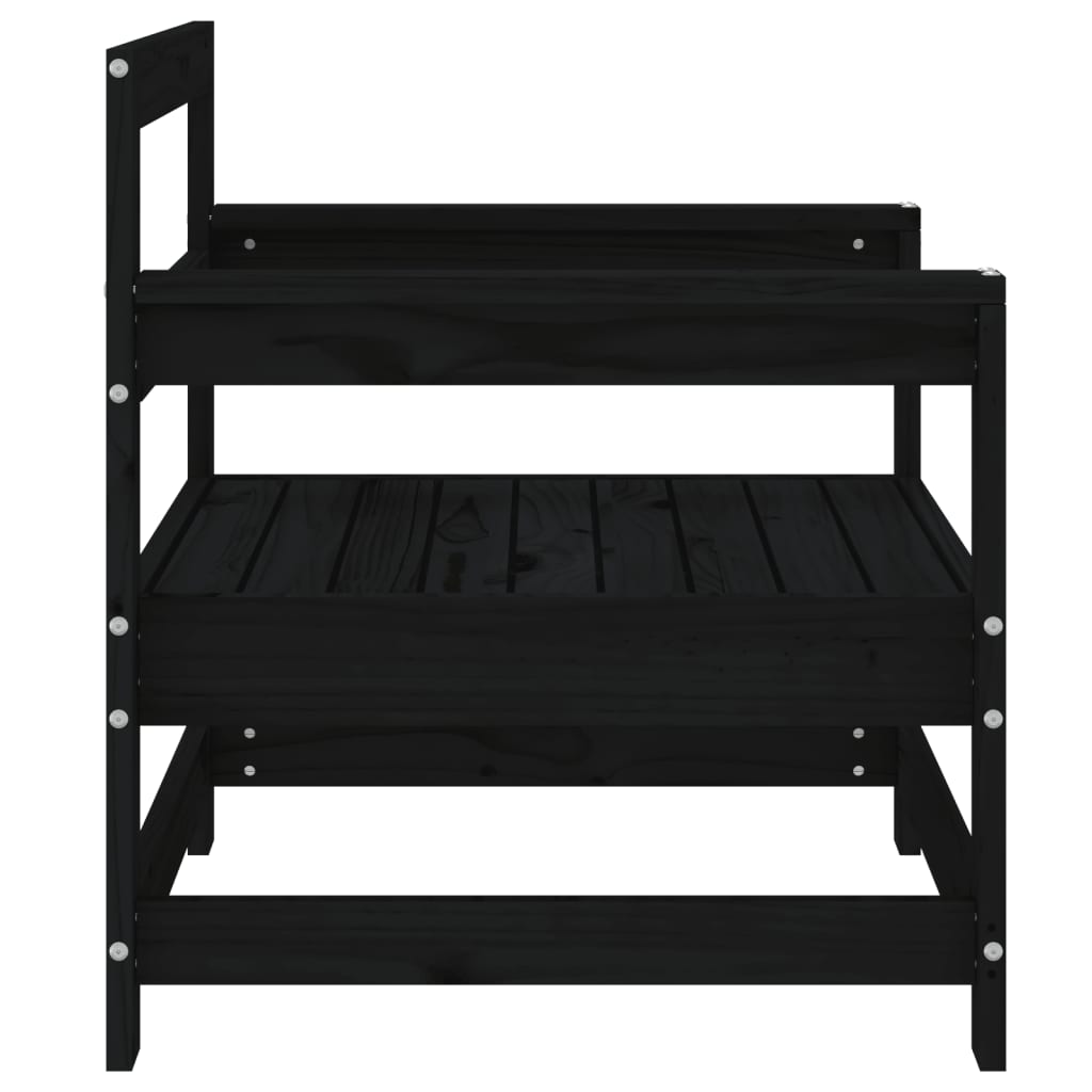 vidaXL Garden Chairs 2 pcs Black Solid Wood Pine