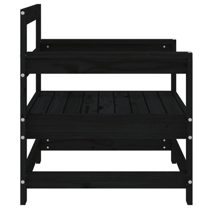 vidaXL Garden Chairs 2 pcs Black Solid Wood Pine