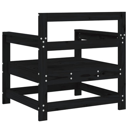 vidaXL Garden Chairs 2 pcs Black Solid Wood Pine