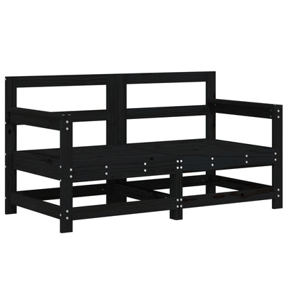 vidaXL Garden Corner Sofas 2 pcs Black Solid Wood Pine