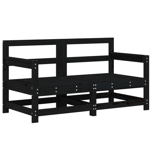 vidaXL Garden Corner Sofas 2 pcs Black Solid Wood Pine