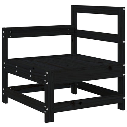 vidaXL Garden Corner Sofas 2 pcs Black Solid Wood Pine