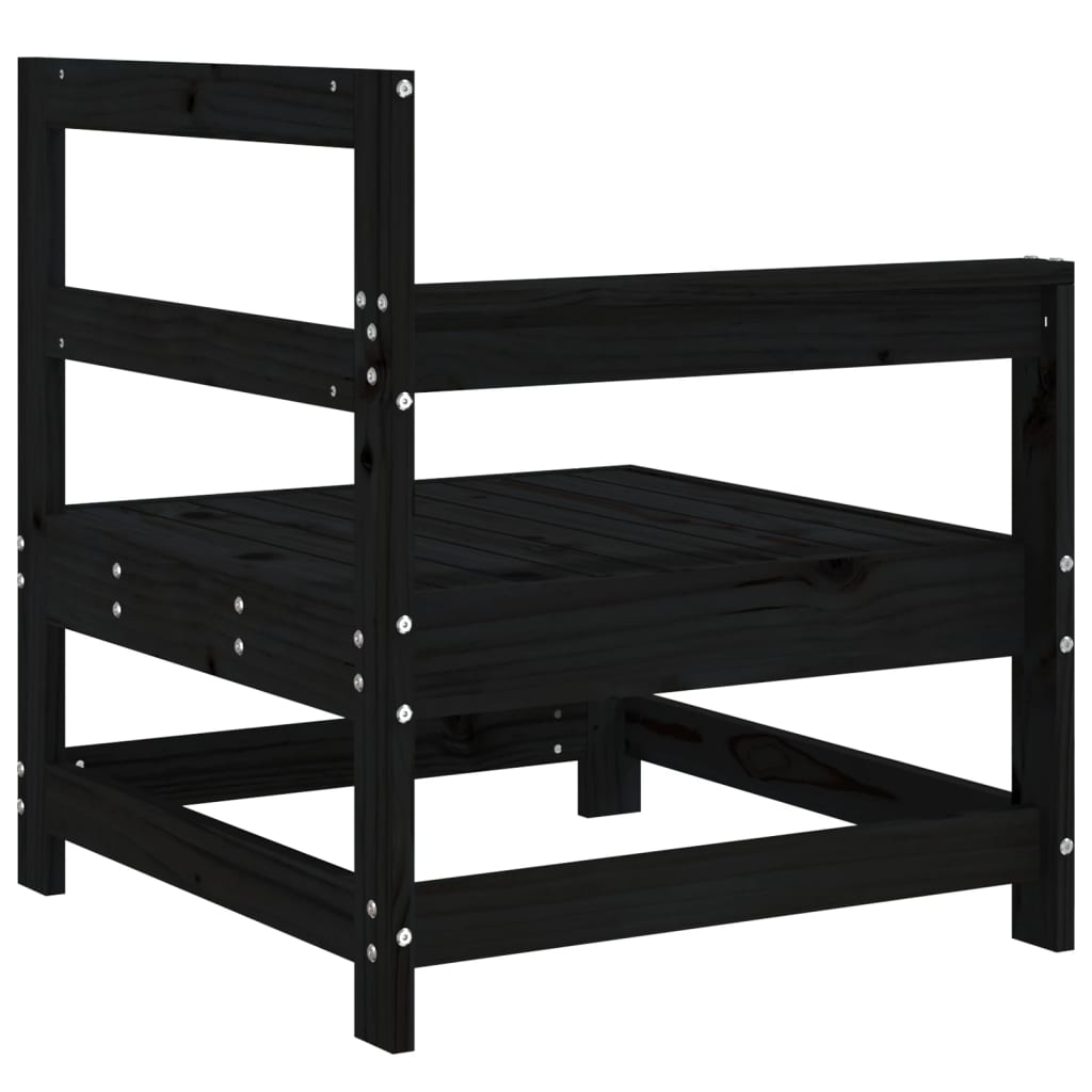 vidaXL Garden Corner Sofas 2 pcs Black Solid Wood Pine