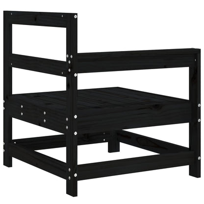 vidaXL Garden Corner Sofas 2 pcs Black Solid Wood Pine