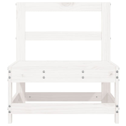 vidaXL Garden Middle Sofas 2 pcs White Solid Wood Pine