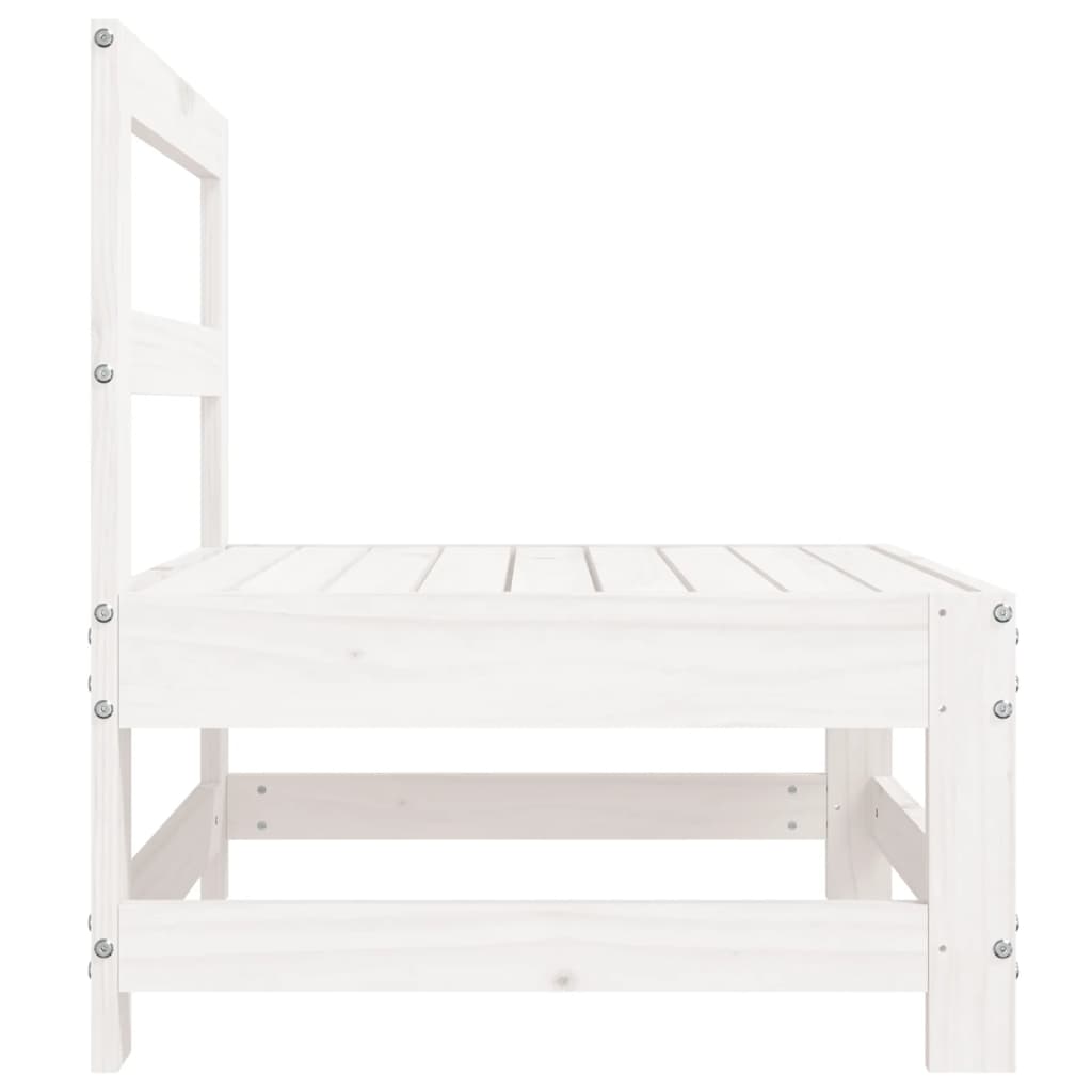 vidaXL Garden Middle Sofas 2 pcs White Solid Wood Pine