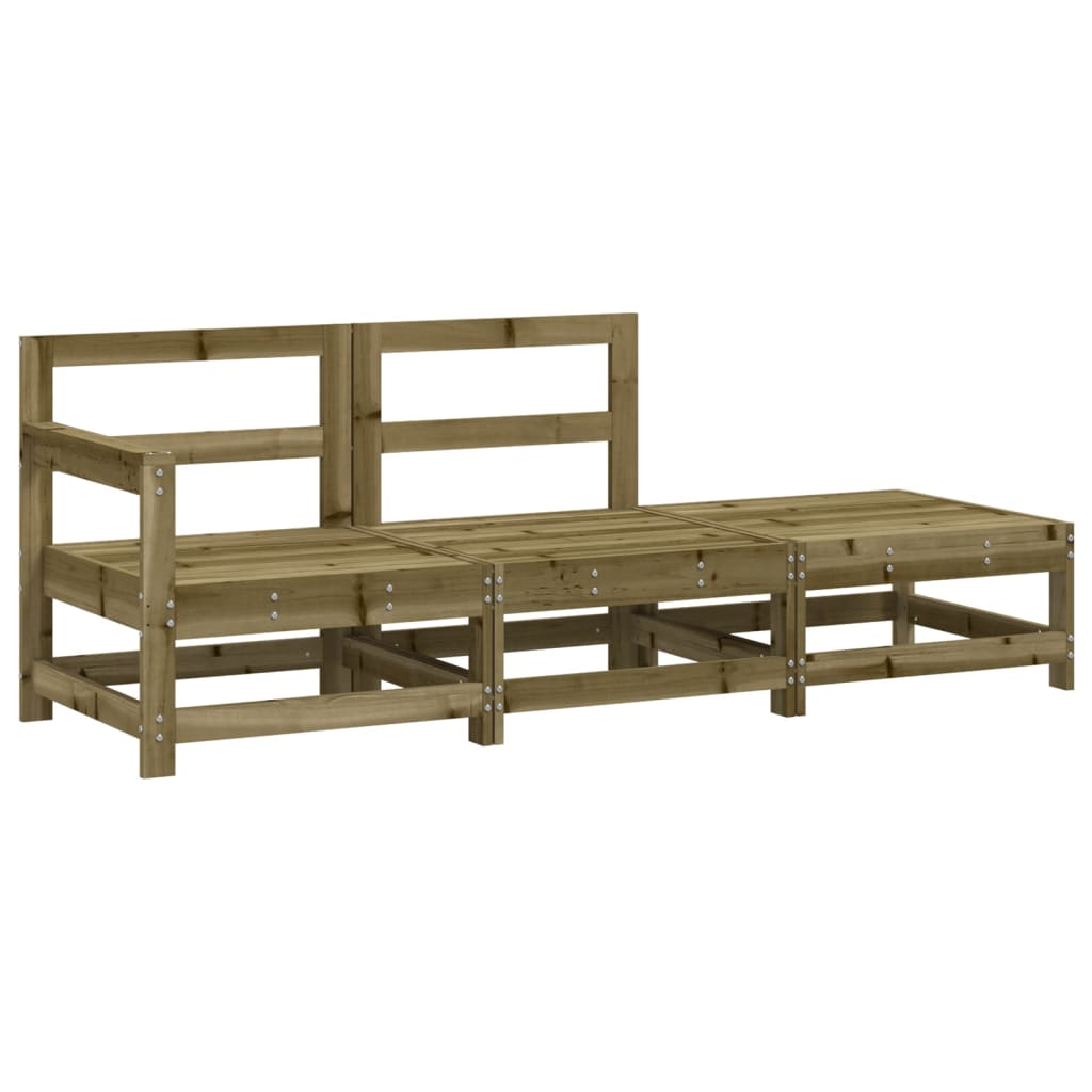 vidaXL 3 Piece Garden Lounge Set Impregnated Wood Pine