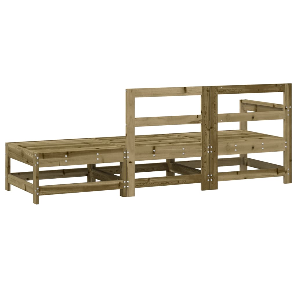 vidaXL 3 Piece Garden Lounge Set Impregnated Wood Pine