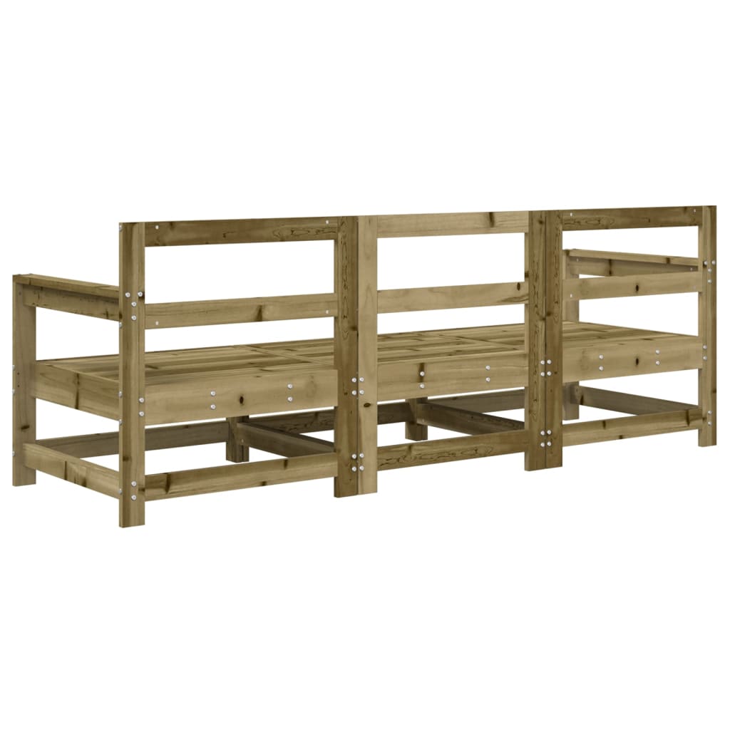 vidaXL 3 Piece Garden Lounge Set Impregnated Wood Pine