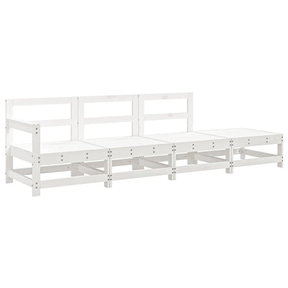 vidaXL 4 Piece Garden Lounge Set White Solid Wood Pine