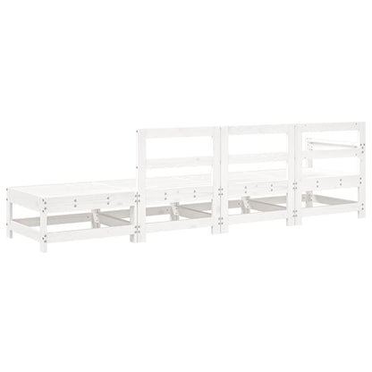vidaXL 4 Piece Garden Lounge Set White Solid Wood Pine